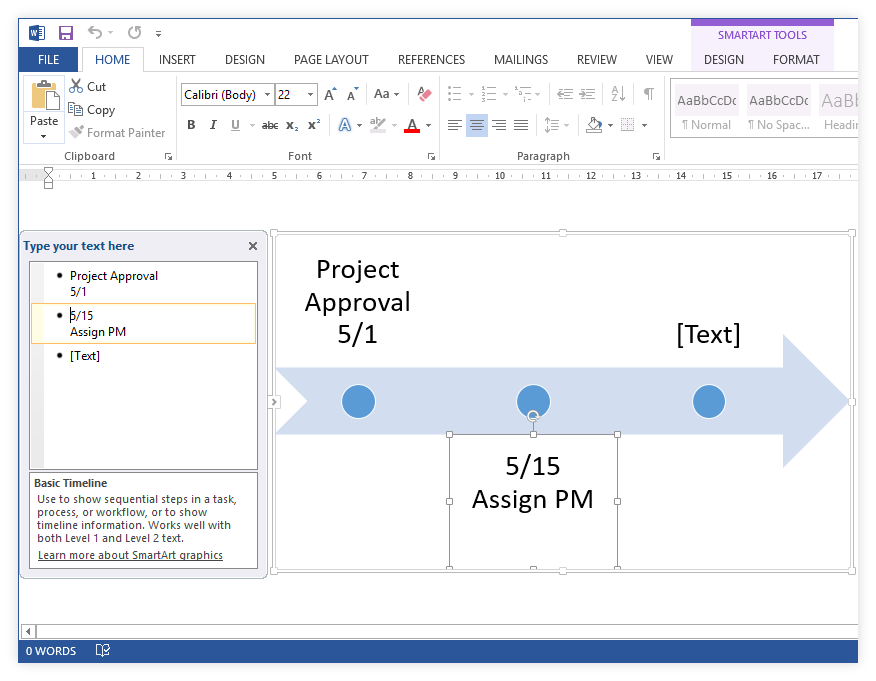 make a timeline in microsoft word