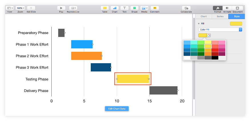 Change default colors for chart bars