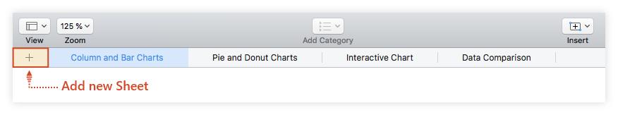 Add new Numbers sheet