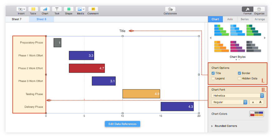 numbers for mac increase columns and rows simultaneously