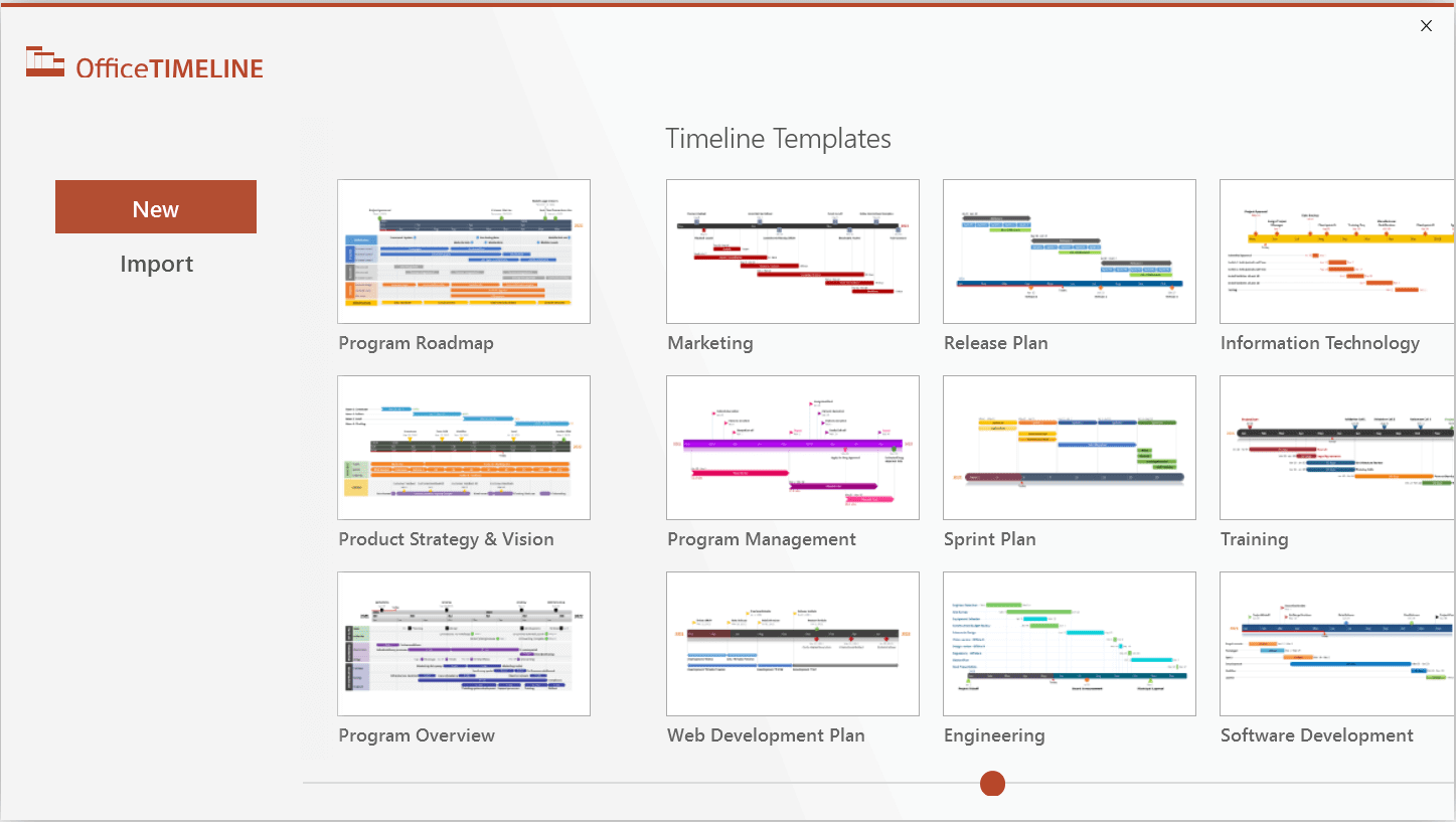 Examples of timelines you can create with Office Timeline