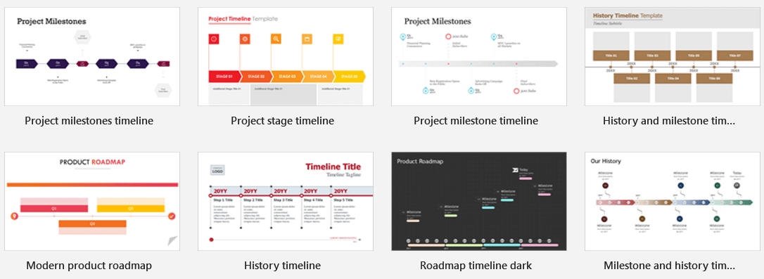 Timeline templates in PowerPoint