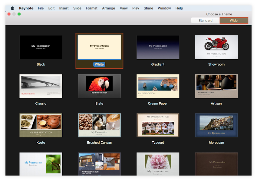 mac keynote presentation templates