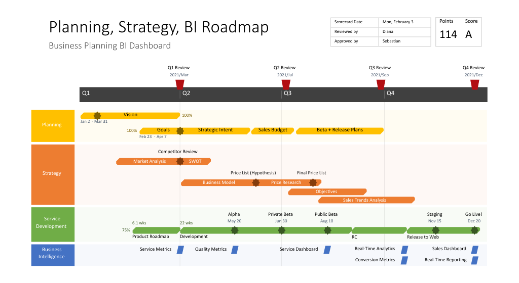 implementation roadmap business plan example